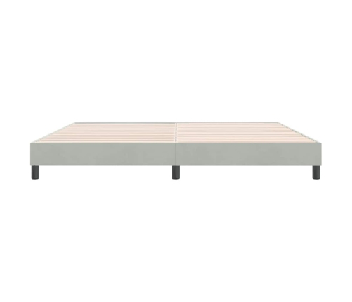 Cama box spring con colchón terciopelo gris claro 180x220 cm