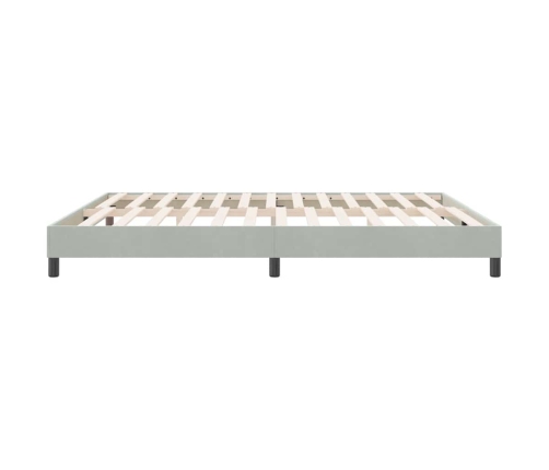 Cama box spring con colchón terciopelo gris claro 180x220 cm