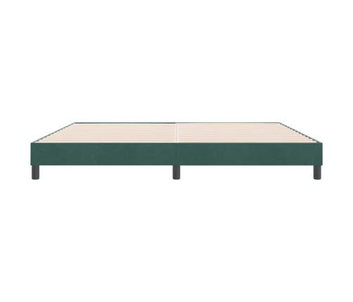 Cama box spring sin colchón terciopelo verde oscuro 180x220 cm