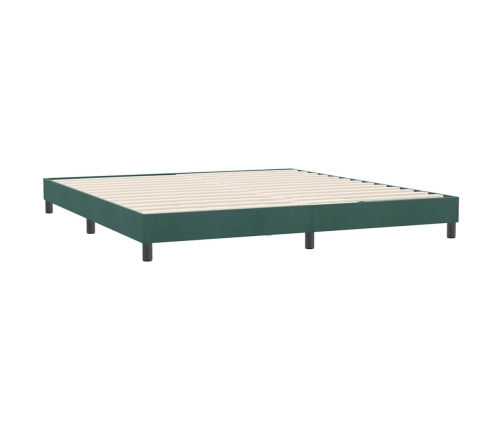 Cama box spring sin colchón terciopelo verde oscuro 180x220 cm