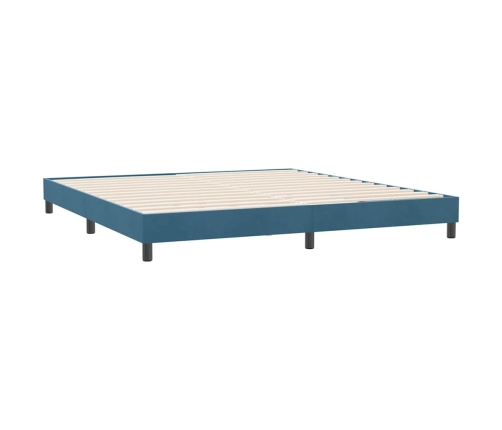 Cama box spring sin colchón terciopelo azul oscuro 180x220 cm