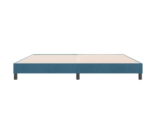 Cama box spring sin colchón terciopelo azul oscuro 180x220 cm