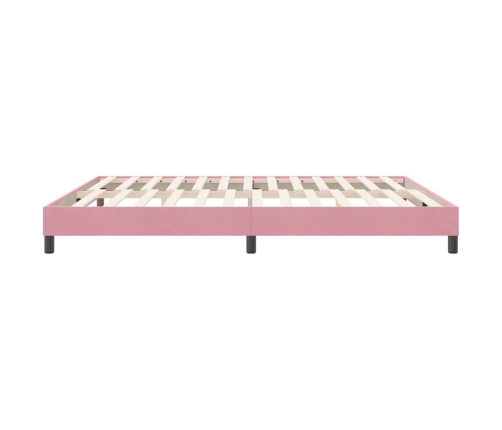 Cama box spring sin colchón terciopelo rosa 180x220 cm