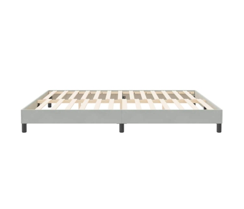 Cama box spring con colchón terciopelo gris claro 200x220 cm