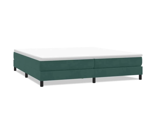 Cama box spring sin colchón terciopelo verde oscuro 200x220 cm