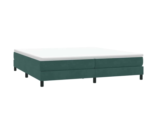 Cama box spring sin colchón terciopelo verde oscuro 200x220 cm