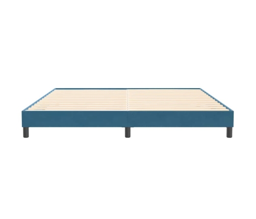 Cama box spring sin colchón terciopelo azul oscuro 200x220 cm