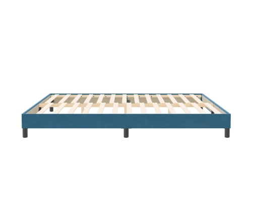 Cama box spring sin colchón terciopelo azul oscuro 200x220 cm