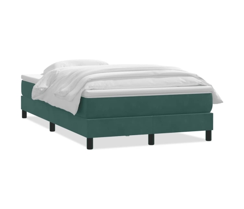 Cama box spring con colchón terciopelo verde oscuro 120x210 cm