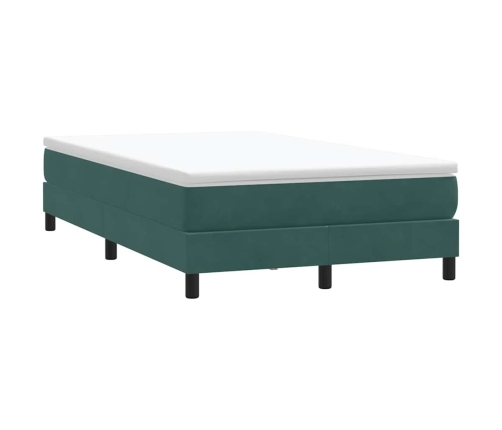 Cama box spring con colchón terciopelo verde oscuro 120x210 cm