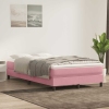 Cama box spring con colchón terciopelo rosa 120x210 cm