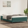 Cama box spring con colchón terciopelo verde oscuro 140x210 cm