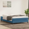 Cama box spring con colchón terciopelo azul oscuro 160x210 cm