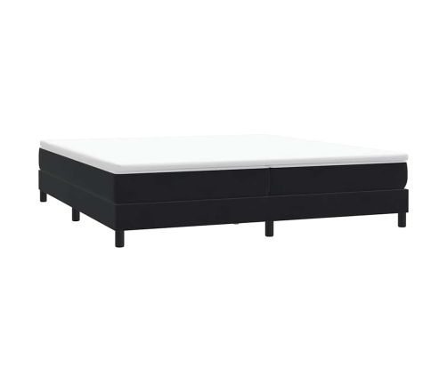 Cama box spring con colchón terciopelo negro 180x210 cm