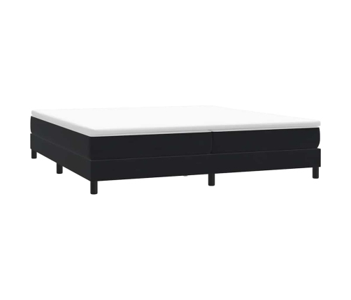 Cama box spring con colchón terciopelo negro 200x210 cm