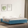 Cama box spring con colchón terciopelo azul oscuro 200x210 cm