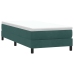 Cama box spring con colchón terciopelo verde oscuro 80x220 cm