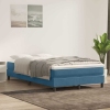 Cama box spring con colchón terciopelo azul oscuro 120x220 cm