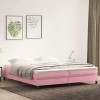 Cama box spring con colchón terciopelo rosa 180x220 cm