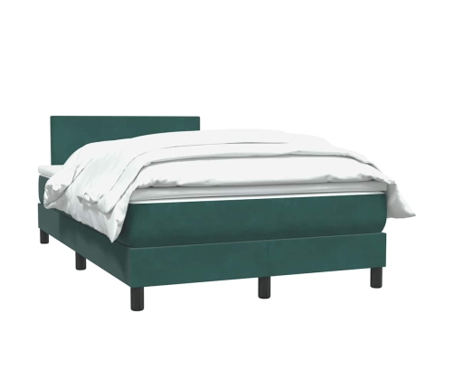 Cama box spring con colchón terciopelo verde oscuro 120x210 cm