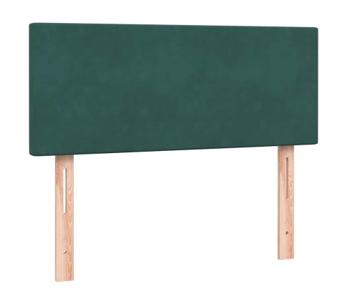 Cama box spring con colchón terciopelo verde oscuro 120x210 cm