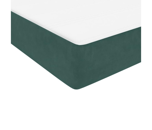 Cama box spring con colchón terciopelo verde oscuro 120x210 cm