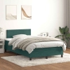 Cama box spring con colchón terciopelo verde oscuro 120x210 cm