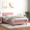 Cama box spring con colchón terciopelo rosa 120x210 cm