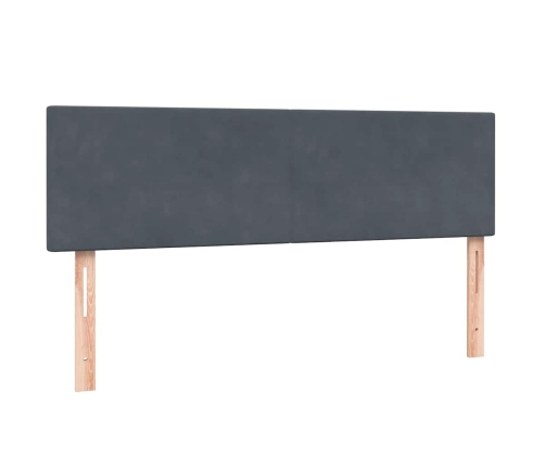 Cama box spring con colchón terciopelo gris oscuro 140x210 cm