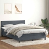 Cama box spring con colchón terciopelo gris oscuro 140x210 cm