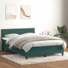 Cama box spring con colchón terciopelo verde oscuro 140x210 cm