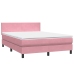 Cama box spring con colchón terciopelo rosa 140x210 cm