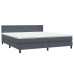 Cama box spring con colchón terciopelo gris oscuro 180x210 cm