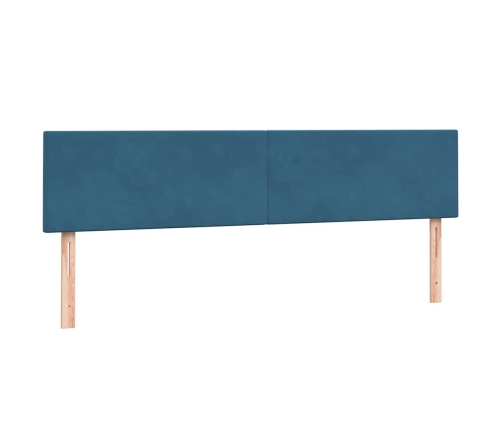 Cama box spring con colchón terciopelo azul oscuro 180x210 cm