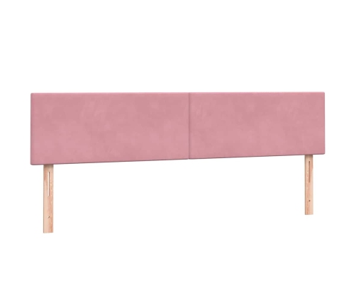 Cama box spring con colchón terciopelo rosa 180x210 cm