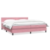 Cama box spring con colchón terciopelo rosa 180x210 cm