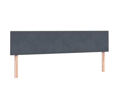 Cama box spring con colchón terciopelo gris oscuro 200x210 cm