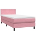 Cama box spring con colchón terciopelo rosa 80x220 cm