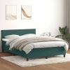 Cama box spring con colchón terciopelo verde oscuro 140x220 cm