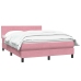 Cama box spring con colchón terciopelo rosa 140x220 cm