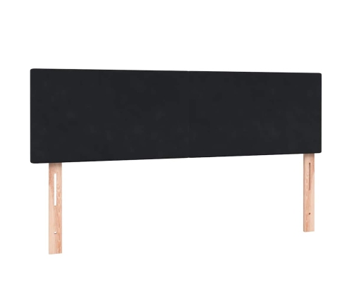 Cama box spring con colchón terciopelo negro 160x220 cm