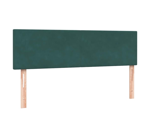 Cama box spring con colchón terciopelo verde oscuro 160x220 cm