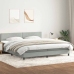 Cama box spring con colchón terciopelo gris claro 180x220 cm