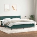 Cama box spring con colchón terciopelo verde oscuro 180x220 cm