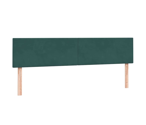 Cama box spring con colchón terciopelo verde oscuro 180x220 cm