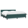 Cama box spring con colchón terciopelo verde oscuro 180x220 cm