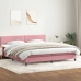 Cama box spring con colchón terciopelo rosa 180x220 cm