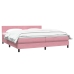 Cama box spring con colchón terciopelo rosa 180x220 cm