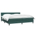 Cama box spring con colchón terciopelo verde oscuro 200x220 cm