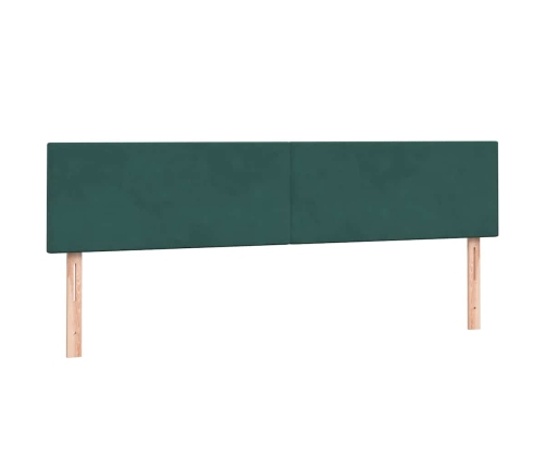 Cama box spring con colchón terciopelo verde oscuro 200x220 cm